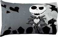 jay franco disney nightmare before christmas grave yard reversible pillowcase: featuring 💀 jack skellington and sally - kids super soft bedding - official disney product logo