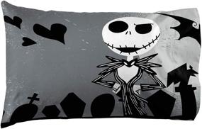 img 2 attached to Jay Franco Disney Nightmare Before Christmas Grave Yard Reversible Pillowcase: Featuring 💀 Jack Skellington and Sally - Kids Super Soft Bedding - Official Disney Product