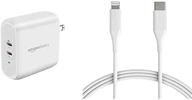 📱 6ft white mfi certified usb-c lightning cable and usb-c wall charger combo for apple iphone 11, 12, ipad - amazon basics logo