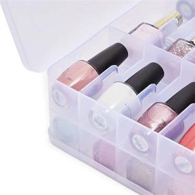 img 2 attached to 🎀 Practical and Stylish Nail Polish Organizer Case with Storage Holder for 30 Bottles (11.8 x 11.2 x 3.15 In)