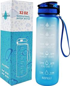 img 4 attached to 💧 32 oz L&amp;N Sports Water Bottle with Motivational Time Marker