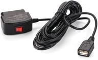 rearmaster obd power cable for dash camera - 24 hour surveillance & acc mode with switch button, usb port logo