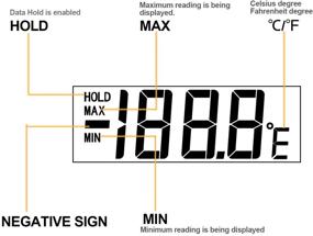 img 2 attached to 🌡️ ALLOSUN ETP109B Stainless Digital Thermometer - Yellow, Temperature Meter