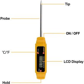 img 3 attached to 🌡️ ALLOSUN ETP109B Stainless Digital Thermometer - Yellow, Temperature Meter