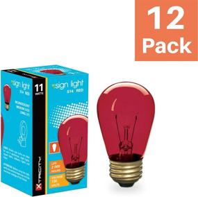 img 2 attached to 💡 Incandescent Red S14 Edison Light Bulb, 12-Pack String Light Replacement, E26 Medium Base, 130V