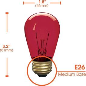 img 1 attached to 💡 Incandescent Red S14 Edison Light Bulb, 12-Pack String Light Replacement, E26 Medium Base, 130V