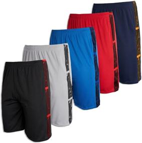 img 4 attached to 🏀 High-Quality Real Essentials Boys' 5-Pack Mesh Active Athletic Performance Basketball Shorts with Pockets