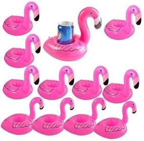 img 2 attached to 🦩 HDSHIMAO Flamingo Inflatable Drink Holder Float Coasters 12-Pack: Fun and Functional Pool Party Essentials!