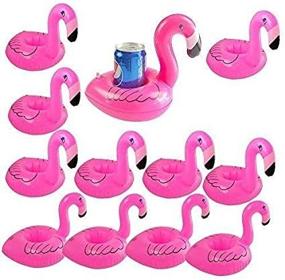 img 4 attached to 🦩 HDSHIMAO Flamingo Inflatable Drink Holder Float Coasters 12-Pack: Fun and Functional Pool Party Essentials!