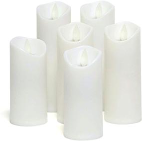 img 4 attached to 🕯️ Flameless Candles Set of 6 – Battery Operated LED Candlesticks with Remote Control, Timer, and Flash Flame – White, 5", 6", 7" H (2.2" D)