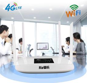 img 2 attached to 🌐 KuWFi 4G LTE CPE Wireless WiFi Internet Router 300Mbps Unlocked with SIM Card Slot, 4 Antennas - Compatible with CA, USA, MX, and Select Central American Countries - Excludes Verizon SIM Card