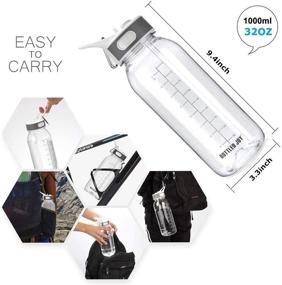 img 1 attached to BPA-Free 32oz Reusable Water Bottle with Straw Lid - Leakproof Tritan Water Jug for Home Fitness, Outdoor Hiking, and Workouts - Dishwasher Safe Drinking Water Bottle