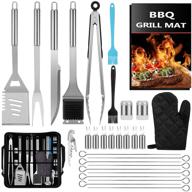 ultimate 31pcs bbq grill accessories set - cgsgdk grilling tools with storage bag, extra thick stainless steel spatula fork & tongs - perfect barbecue utensils for camping, kitchen, outdoor, backyard, barbecue party logo