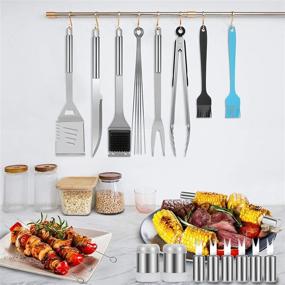 img 3 attached to Ultimate 31Pcs BBQ Grill Accessories Set - CGSGDK Grilling Tools with Storage Bag, Extra Thick Stainless Steel Spatula Fork & Tongs - Perfect Barbecue Utensils for Camping, Kitchen, Outdoor, Backyard, Barbecue Party