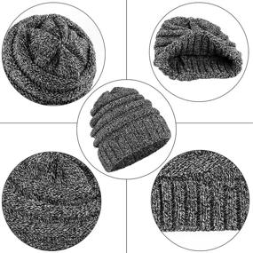 img 2 attached to 🧣 Stay Cozy and Stylish with the Aneco Winter Warm Knitted Scarf Beanie Hat and Gloves Set for Men & Women