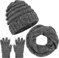 🧣 stay cozy and stylish with the aneco winter warm knitted scarf beanie hat and gloves set for men & women logo