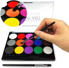 img 3 attached to 🎨 Kid's Face Paint Kit: Professional Quality, Hypoallergenic & Non-Toxic, Ideal for Halloween Parties - 15 Colors + Brushes