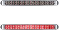 🚦 partsam 17 inch red led truck trailer tail light bar - clear lens, sealed & waterproof, 40 led - stop turn tail brake s/t/t clearance marker - third brake light bar logo