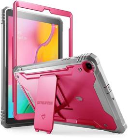 img 4 attached to Poetic Galaxy Tab A 10.1 Rugged Case with Kickstand and Screen Protector - Heavy Duty Shockproof Protective Cover for Samsung Galaxy Tab A 10.1 (2019 Release) - Pink/Gray