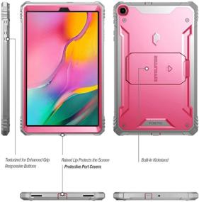 img 2 attached to Poetic Galaxy Tab A 10.1 Rugged Case with Kickstand and Screen Protector - Heavy Duty Shockproof Protective Cover for Samsung Galaxy Tab A 10.1 (2019 Release) - Pink/Gray