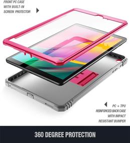 img 1 attached to Poetic Galaxy Tab A 10.1 Rugged Case with Kickstand and Screen Protector - Heavy Duty Shockproof Protective Cover for Samsung Galaxy Tab A 10.1 (2019 Release) - Pink/Gray