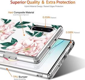 img 1 attached to 🌸 Stylish and Protective GiiKa Galaxy Note 10 Case: Clear Girls Women Heavy Duty Shockproof Hard PC Back Case with Slim TPU Bumper Cover Phone Case for Samsung Galaxy Note 10 - Pink Flower Design