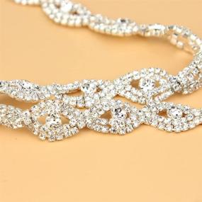 img 3 attached to De.De. 1 Yard Elegant Crystal Clear Glass Rhinestone Applique Bridal Trim/Chain Silver - Exquisite Wedding Decoration