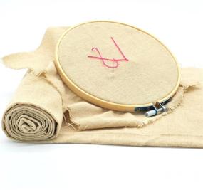 img 4 attached to 🧵 62" by 1 Yard Rose Flavor Natural Linen Aida Cloth - Ideal for Needlework, Embroidery, and Cross Stitching