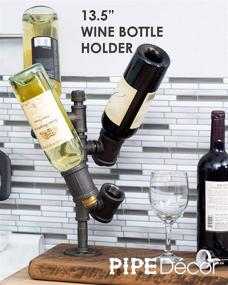 img 3 attached to 🍷 PIPE DÉCOR Heavy Duty DIY Rustic Industrial Pipe Wine Rack - 4 Bottle, Modern Chic Steel Grey, Commercial Grade Metal, Industrial Style