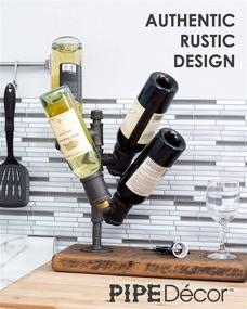 img 2 attached to 🍷 PIPE DÉCOR Heavy Duty DIY Rustic Industrial Pipe Wine Rack - 4 Bottle, Modern Chic Steel Grey, Commercial Grade Metal, Industrial Style