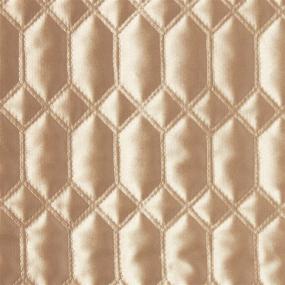 img 1 attached to Luxurious Gold Satin Geometric Quilted Coverlet for King Beds by Five Queens Court Saranda