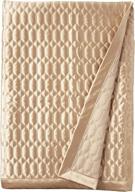 luxurious gold satin geometric quilted coverlet for king beds by five queens court saranda logo