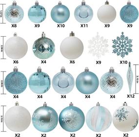 img 2 attached to 🎄 Joiedomi 133 Piece Blue and White Shatterproof Christmas Ornaments - Perfect for Holidays, Indoor/Outdoor Party Decorations, Tree Ornaments, and Events