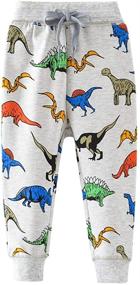 img 4 attached to 🦖 EULLA Dinosaur Trousers: Boys' Drawstring Sweatpants – Stylish and Comfortable Pants