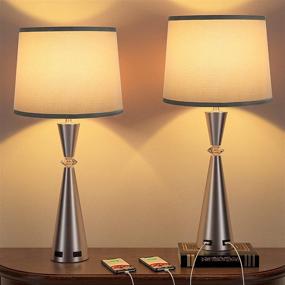 img 2 attached to Ziisee Dimmable Charging Lampshade Nightstand Lighting & Ceiling Fans