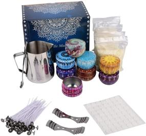 img 4 attached to Soy Candle Making Kit: Complete DIY Supplies for Adults - Soy Wax, Melting Pot, Wick Stickers, and More!