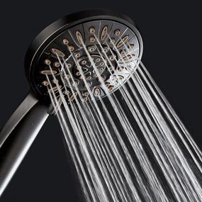 img 2 attached to 🚿 AquaDance Oil Rubbed Bronze Hand Held Shower Head - High Pressure, 6 Settings, 6ft Hose, Anti-Clog Nozzles, USA Standard Certified - Top U.S. Brand