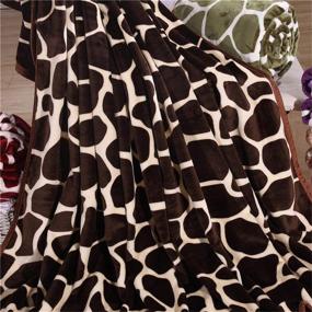 img 2 attached to 🐆 Brandream Flannel Double-Sized Reversible Throw Blanket: Ultra-Plush Bed, Sofa, Couch Blanket in Brown Leopard Print - 78x90 inches