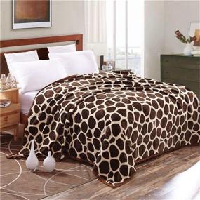 img 4 attached to 🐆 Brandream Flannel Double-Sized Reversible Throw Blanket: Ultra-Plush Bed, Sofa, Couch Blanket in Brown Leopard Print - 78x90 inches