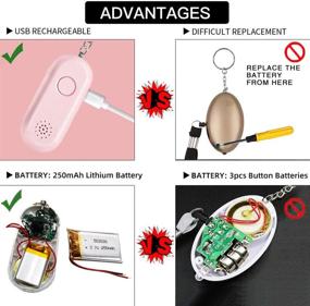 img 2 attached to 🔒 Enhanced Safesound Rechargeable Personal Alarm Keychain - 130DB Security Safety Alarms for Self Defense, Seniors, and Kids