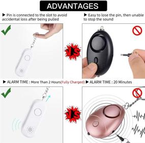 img 3 attached to 🔒 Enhanced Safesound Rechargeable Personal Alarm Keychain - 130DB Security Safety Alarms for Self Defense, Seniors, and Kids