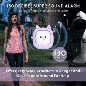 img 3 attached to 🚨 3-Pack of 130 dB Personal Safety Alarms with LED Light - Strong Siren Song for Emergency, Self Defense - Ideal Safety Alarm for Women, Men, Children, and Elderly in Purple, Green, and Soft Pink Colors