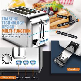 img 3 attached to Premium Stainless Steel 2 Slice Toaster with Wide Slots - Top-rated Prime Toaster for Bagels, Defrost, and Cancel Functions - Includes Removable Crumb Tray