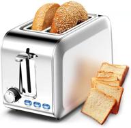 premium stainless steel 2 slice toaster with wide slots - top-rated prime toaster for bagels, defrost, and cancel functions - includes removable crumb tray логотип