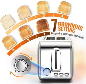 img 1 attached to Premium Stainless Steel 2 Slice Toaster with Wide Slots - Top-rated Prime Toaster for Bagels, Defrost, and Cancel Functions - Includes Removable Crumb Tray