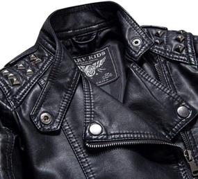 img 2 attached to 🧥 Unisex Studded Leather Motorcycle Jackets for Uwback Kids