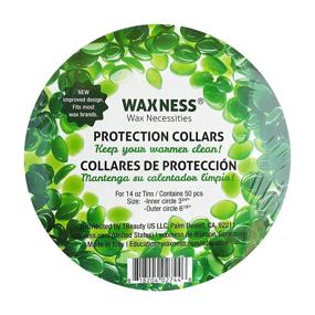 img 2 attached to 🟢 Waxness Waxing Protection Collars 50 Pack Green for 14-16 oz Tins and Pots: Ultimate Waxing Shield