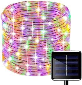 img 4 attached to 🌞 Oluote Solar Rope Lights - 50 LEDs 16ft/5M/8Modes - Waterproof Solar Copper Wire String Light - Outdoor Rope Lights for Garden Yard Path Fence Tree Wedding Party Decoration - Multi-Colored, 16ft