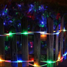 img 1 attached to 🌞 Oluote Solar Rope Lights - 50 LEDs 16ft/5M/8Modes - Waterproof Solar Copper Wire String Light - Outdoor Rope Lights for Garden Yard Path Fence Tree Wedding Party Decoration - Multi-Colored, 16ft