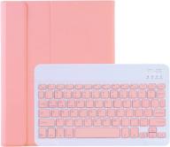 🔲 lrufodya ipad mini keyboard case with detachable keyboard and pen holder - slim pink smart auto sleep/wake cover case логотип